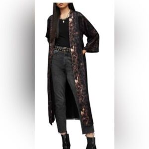 AllSaints Black and Mauve Patterned Jacket Label Detail